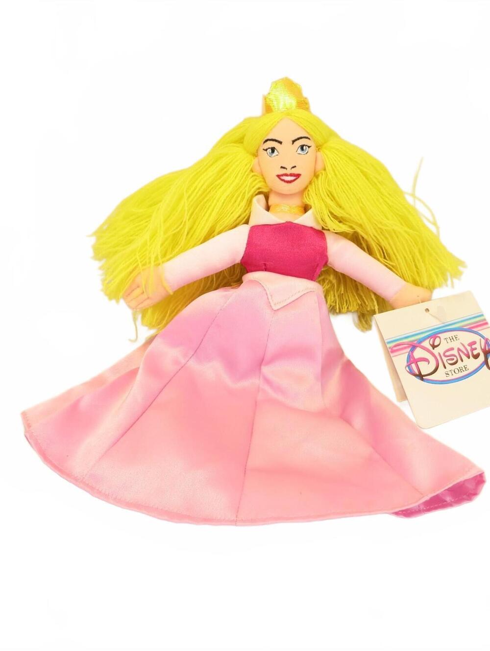 Vintage Disney Store 1990's Sleeping Beauty Aurora Princess 10" Bean Bag Plush